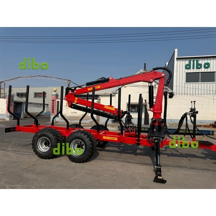 12 Ton Log Trailer With Crane factory